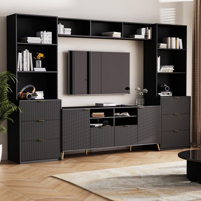 NicBex TV Stand for 70 Inch TV with 8 Drawers,TV Entertanment Center with 2 Cabinets and 13 Shelves,Modern TV Console Table for Living Room
