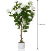3.6FT Artificial Camellia Tree, Realistic Faux White Plants with 20 Bloomings, Sturdy White Pot, Faux Flowers Potted Plant Trees for Living Room - 3 of 4