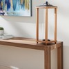 HomeRoots 24" Brown And Black Geometric Metal And Solid Wood Floor Lantern Candle Holder - 2 of 4