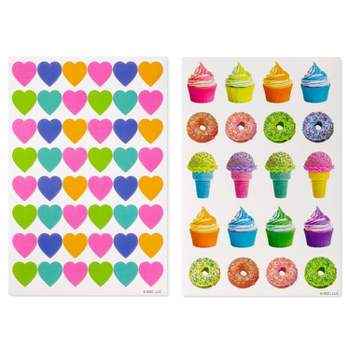 672ct Neon Smiley Face And Star Stickers : Target