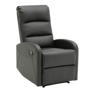 Contemporary Recliner Chair, Faux Leather, Manual Tufted Lounge Chair - 1 of 4