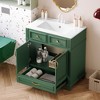 YOOCOZZ Wooden Retro Bathroom Vanity with Ceramic Sink, Storage Cabinet and Drawers - 3 of 4