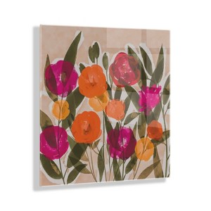 23" x 23" Spring Bouquet by Amy Lighthall Floating Acrylic Wall Canvas: Modern Home Decor Art - Kate & Laurel All Things Decor - 1 of 4