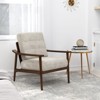 Tangkula 2 PCS Modern Accent Chair Upholstered Leisure Armchair w/ Rubber Wood Armrests & Legs - 3 of 4