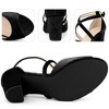 Perphy Women's Criss Cross Strap Faux Velvet Open Toe Block Heel Sandals - 3 of 3