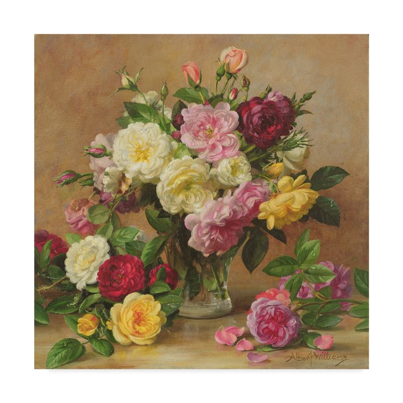 Trademark Fine Art -Albert Williams 'Old Fashioned Victorian Roses' Canvas Art, 2 of 4