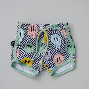 Kids Smile Graphic Print Boardshorts - Olive + Scout - 1 of 4