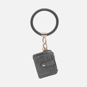MKF Collection Jordyn Vegan Leather Bracelet Keychain with a Credit Card Holder by Mia K - 1 of 3