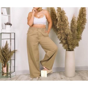 Women's Wide Leg Paper Bag Pants - Plus - ZENANA - 1 of 3