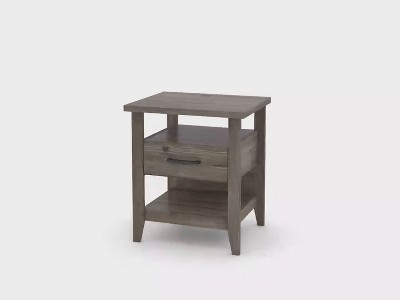 Summit Station Glacier Oak Nightstand with Open Shelves