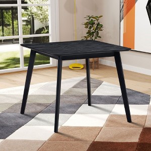 NicBex 35.43" Modern Square Dining Table,Kitchen Table with Wood Tabletop for 4 Seaters,Black - 1 of 4