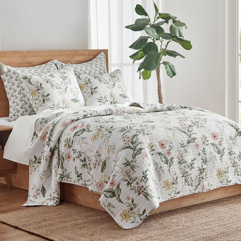 Viviana Floral Quilted Euro Sham - 2pk - Levtex Home, 4 of 6