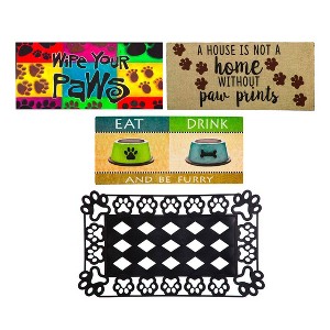 Evergreen Flag Sassafras Paw Print Set of 4 - 1 of 4