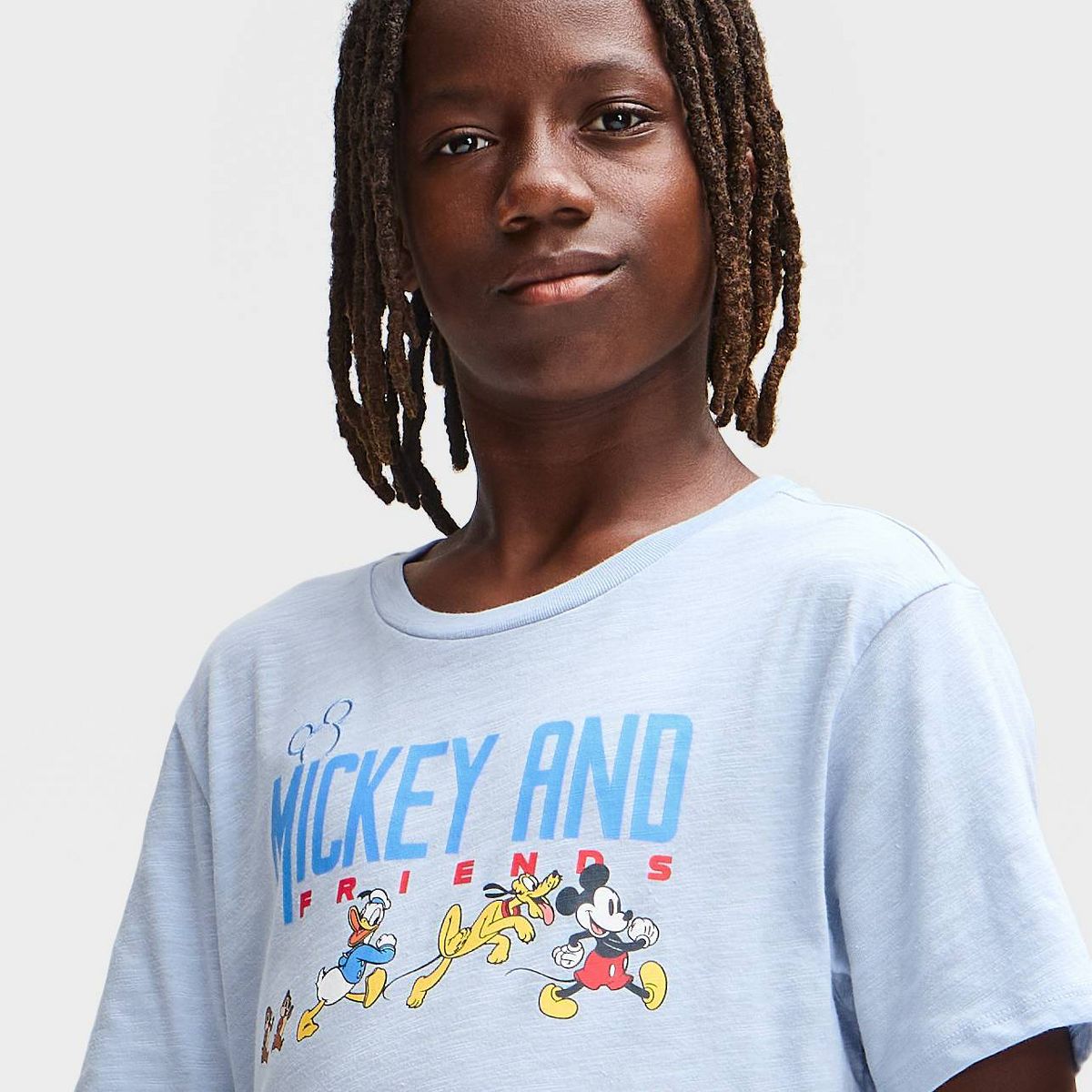 Boys' Disney Mickey Mouse & Friends Short Sleeve Front and Back Graphic T-Shirt - Light Blue - thumbnail 2