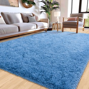 LOVEVOOK Large Area Rugs for Living Room Bedroom, 10x14 Feet Black Fluffy Shag Rugs, Modern Indoor Floor Carpet for Home Decor Aesthetic - 1 of 4