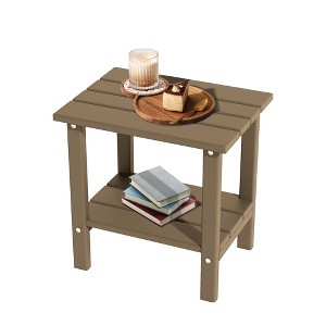 Decksplore 2-Tier HDPE Adirondack Side Table - Weatherproof Outdoor/Indoor Patio Side Table - 1 of 4