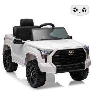 Electric Car for Kids, Licensed Toyota Tundra 12V Electric Truck, Off-Road Kids Pickup Car w/Remote - 1 of 4