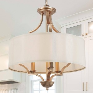 LNC Trend 4-Lights Modern Drum  Chandelier, Gold/Black,16in/17in - 1 of 4