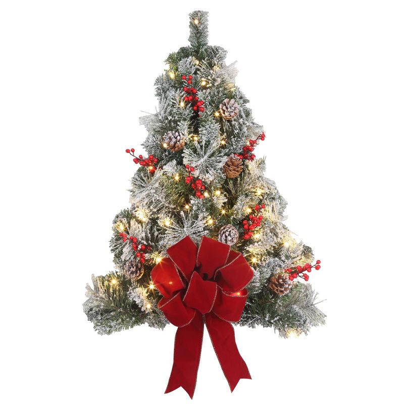 Haute D&#233;cor 28&#34; Pre-lit Frosted Hanging Artificial Christmas Tree, 2 of 4