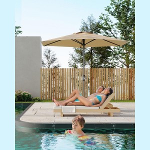 9FT Patio Umbrella Outdoor, Market Umbrella, Table Umbrella with Push Button Tilt and Crank, 8 Sturdy Ribs UV Protection Waterproof - 1 of 4