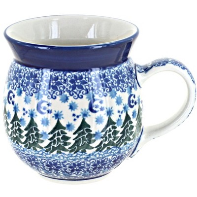 Blue Rose Polish Pottery Evergreen Magic Bubble Mug