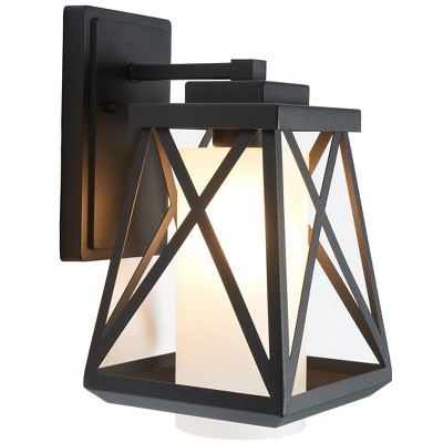 Braith Black Geometric Outdoor Wall Sconce Set