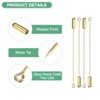 Unique Bargains DIY Clothing Accessories Suit Copper Long Needle Brooch Stick Pins Stopper Ends Flat Head - 2 of 4
