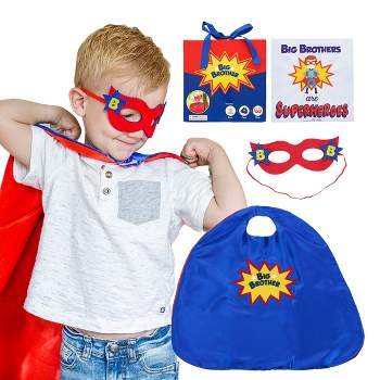 Tickle & Main Big Brother Gift Set, 3 Piece Set Includes Big Brothers are Superheroes Book, Satin Cape, and Mask