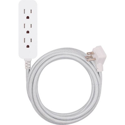 Cordinate 3 Outlet Grounded Extension Cord 15' Gray/White