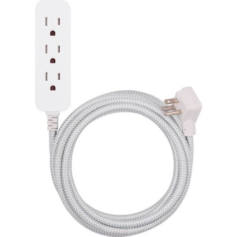 Cordinate 3 Outlet Grounded Extension Cord 15' Gray/white : Target