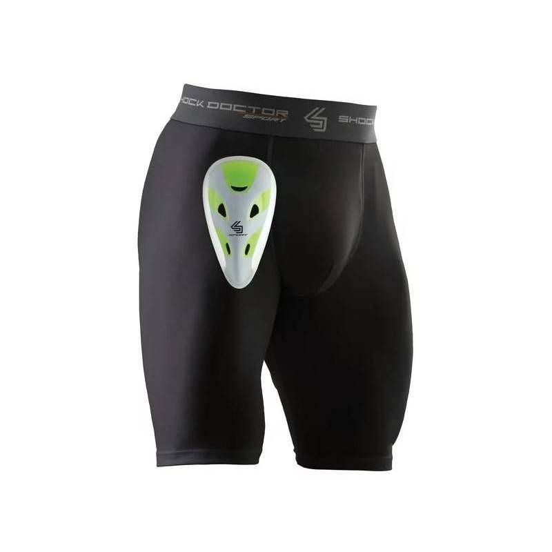 Shock Doctor Compression Shorts with Cup Adult - Black S, 1 of 4