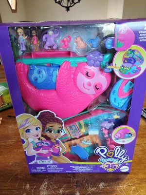 Polly Pocket Dolls And Playset, Travel Toys, Sloth Family 2-in-1 Purse ...