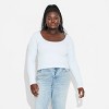 Women's Long Sleeve Seamless Double Scoop Neck Top - Wild Fable™ - 2 of 3