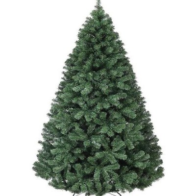 Artificial Spruce Christmas Tree, Premium PVC Hinged Holiday Tree with Sturdy Metal Base, Collapsible Stand for Home, Indoor/Outdoor Use