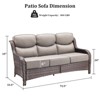 Buenhomino Patio Sofa 3-Seat Wicker Couch with 6" Thick Cushion - Outdoor Furniture Rattan Sofa with High Back for Garden Porch Sunroom - 3 of 4
