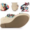 Perphy Women's Platform Floral Printed Open Toe Espadrille Wedge Sandals - 3 of 4