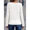 Women Crew Neck Ribbed Texture Relaxed Drop Shoulder Long Sleeve Pullover Top - 2 of 4
