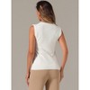 Allegra K Women's Sleeveless Button Down Casual Summer Ribbed Waistcoat Sweater Vest - 3 of 4