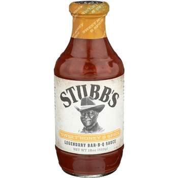 Stubb’s BBQ Sauce Sweet Honey & Spice - Case of 6 - 18 oz
