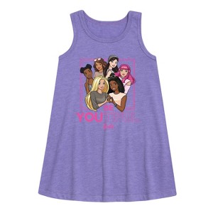 - Barbie - BeYOUtiful Graphic Sleeveless Aline Dress - 1 of 2