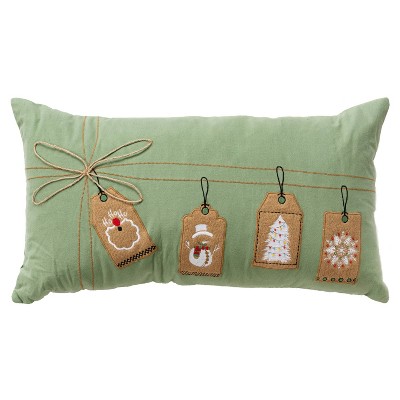 14"x26" Oversized Holiday Icon Lumbar Throw Pillow Cover Green - Rizzy Home
