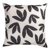 18 Inch Square Pillow with Black Floral Design – Climaweave Fabric by Manual Woodworkers and Weavers - 3 of 3