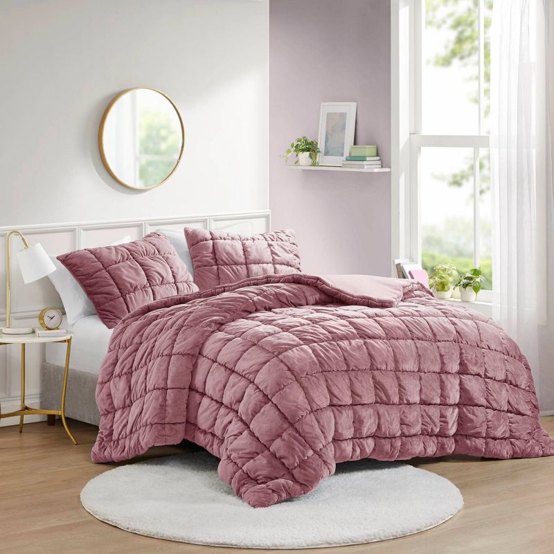 Intelligent Design Velvet Dream Puff Ultra Soft Weave Comforter Set, 2 of 11
