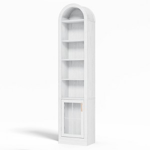 FONTOI Slim Arched Shaped Storage Cabinet with 6 Shelves, Arched Bookcase with Storage Space for Home - 1 of 4