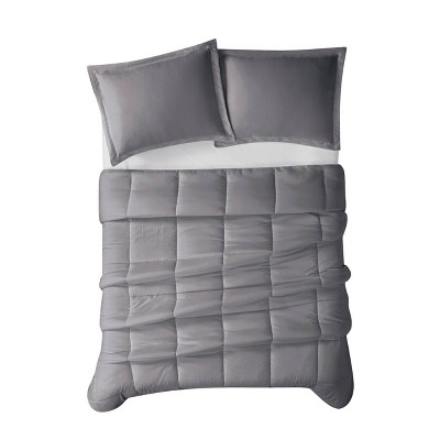 King Gray Reversible Down Alternative Microfiber Comforter Set
