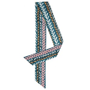 Allegra K Women Polka Dot Heart Print Stripes Skinny Double-Sided Neckerchief - 1 of 4