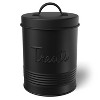 Amici Pet Retro Metal Storage Canister Treats Jar, 72 oz. , Matte Black - 2 of 4