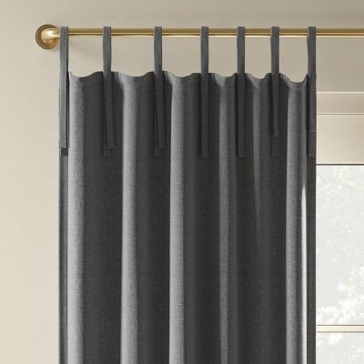 50"x84" Blackout Aruba Tie-Top Curtain Panel Gray - Threshold™