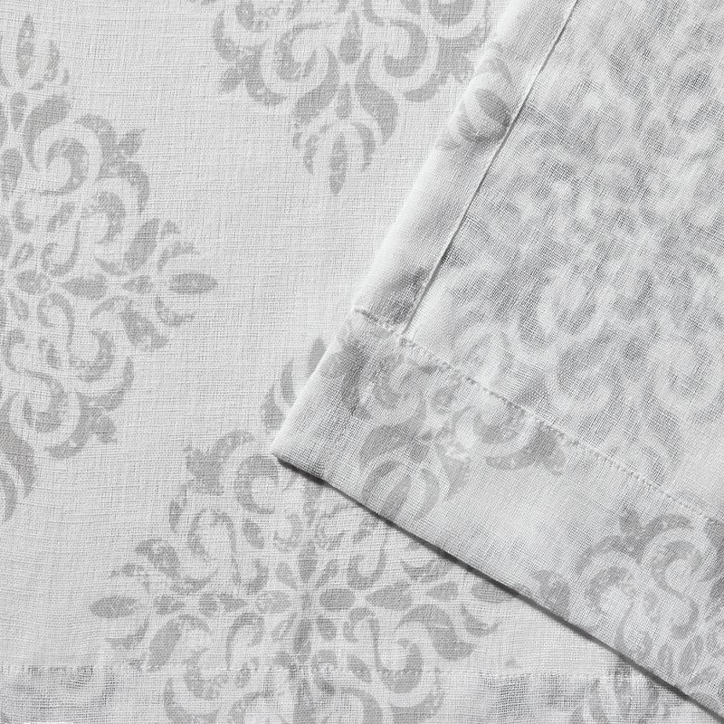Nagano Belgian Linen Ikat Print Rod Pocket Window Curtain Panel Pair Exclusive Home, 4 of 7