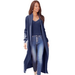 Women's Long Knit Cardigan - LASCANA - 1 of 4
